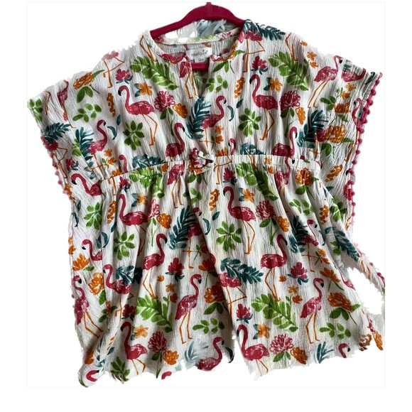 Mud Pie Vestito Tshirt Bimba Con Fenicottero E Paillettes - 4-5 Anni